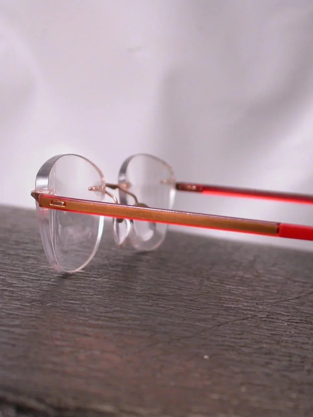 Silhouette Titan Frameless Red and Gold Eyeglasses Made in Austria